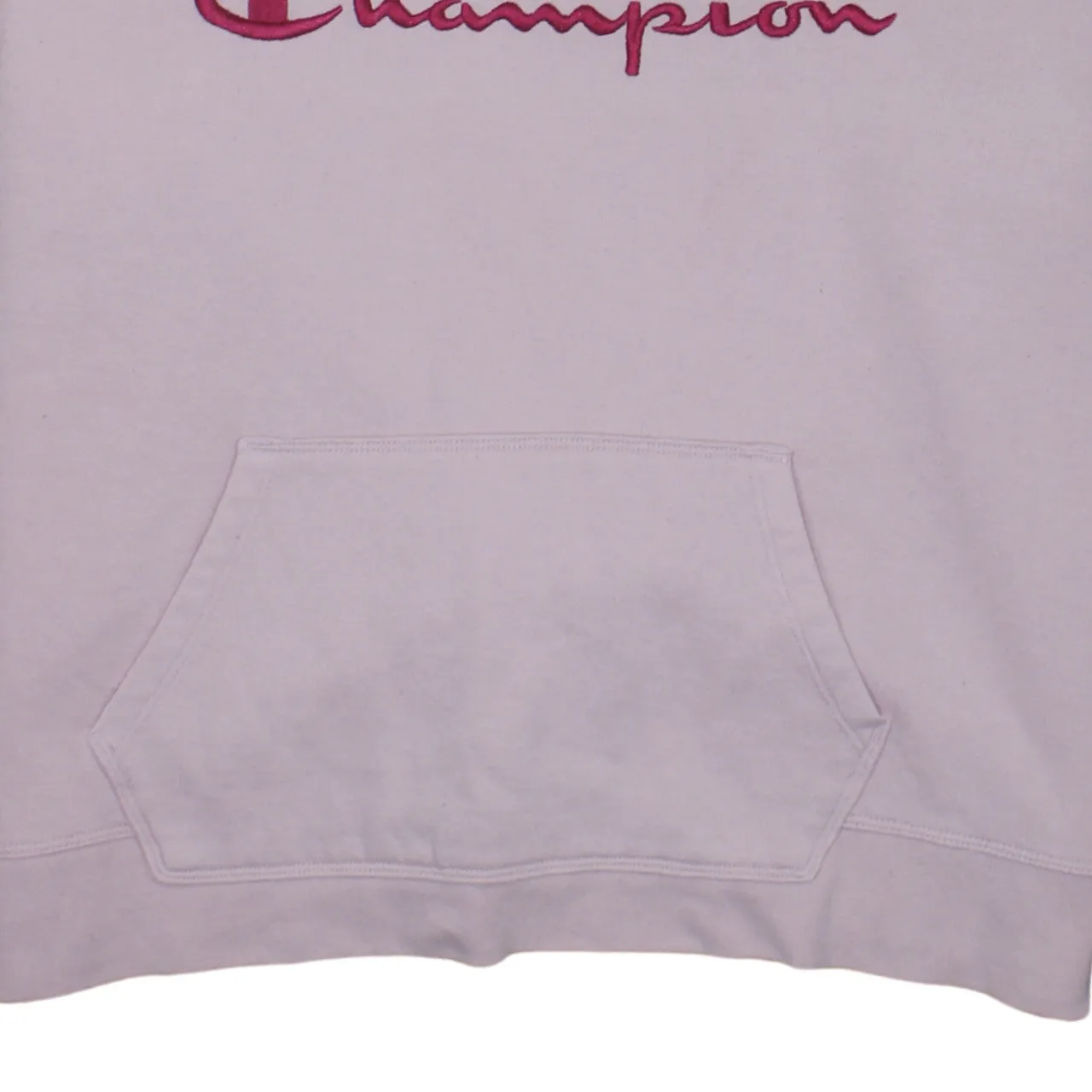 Champion Light Pink Hoodie Women’s XLarge Embroidered Script Logo Front Pocket Pullover Sweatshirt sold by Vintage Club product image thumbnail 4