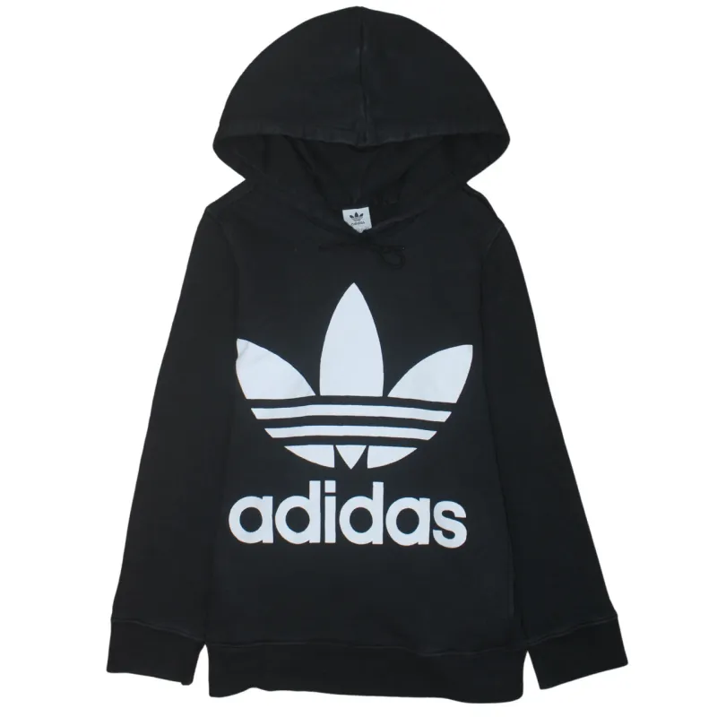 Adidas Black Hoodie Men's XSmall Big Trefoil Printed Logo Pullover Sweatshirt Top sold by Vintage Club
