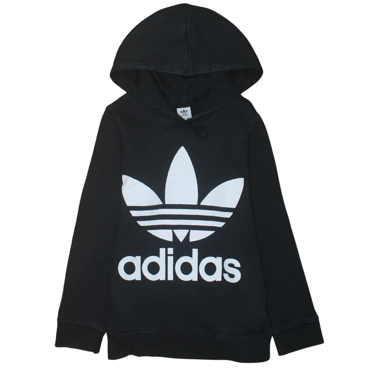 Adidas Black Hoodie Men's XSmall Big Trefoil Printed Logo Pullover Sweatshirt Top sold by Vintage Club
