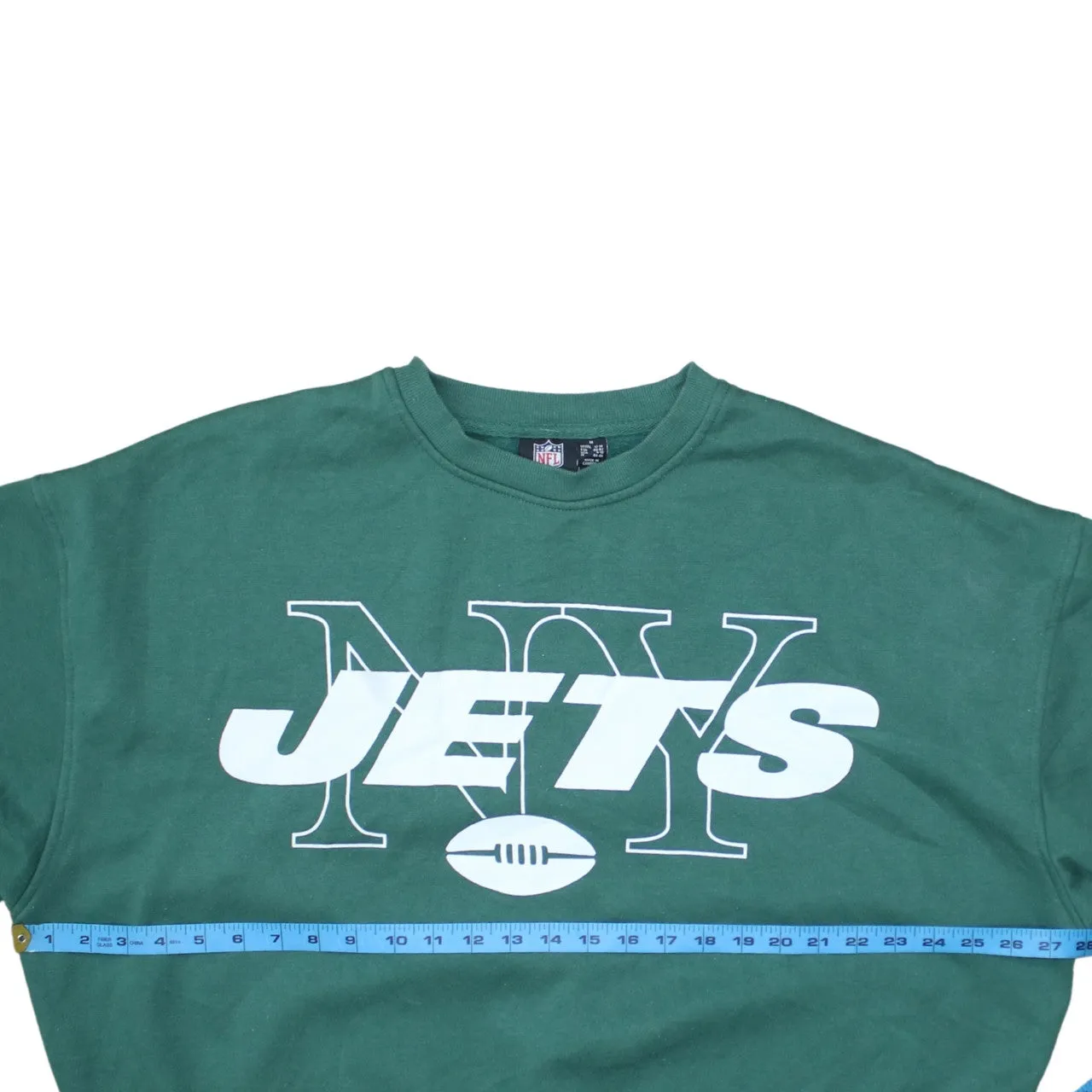 NFL Green Sweatshirt Women's Medium Printed NY Jets Logo Fleece Crewneck Pullover Top sold by Vintage Club product image thumbnail 5