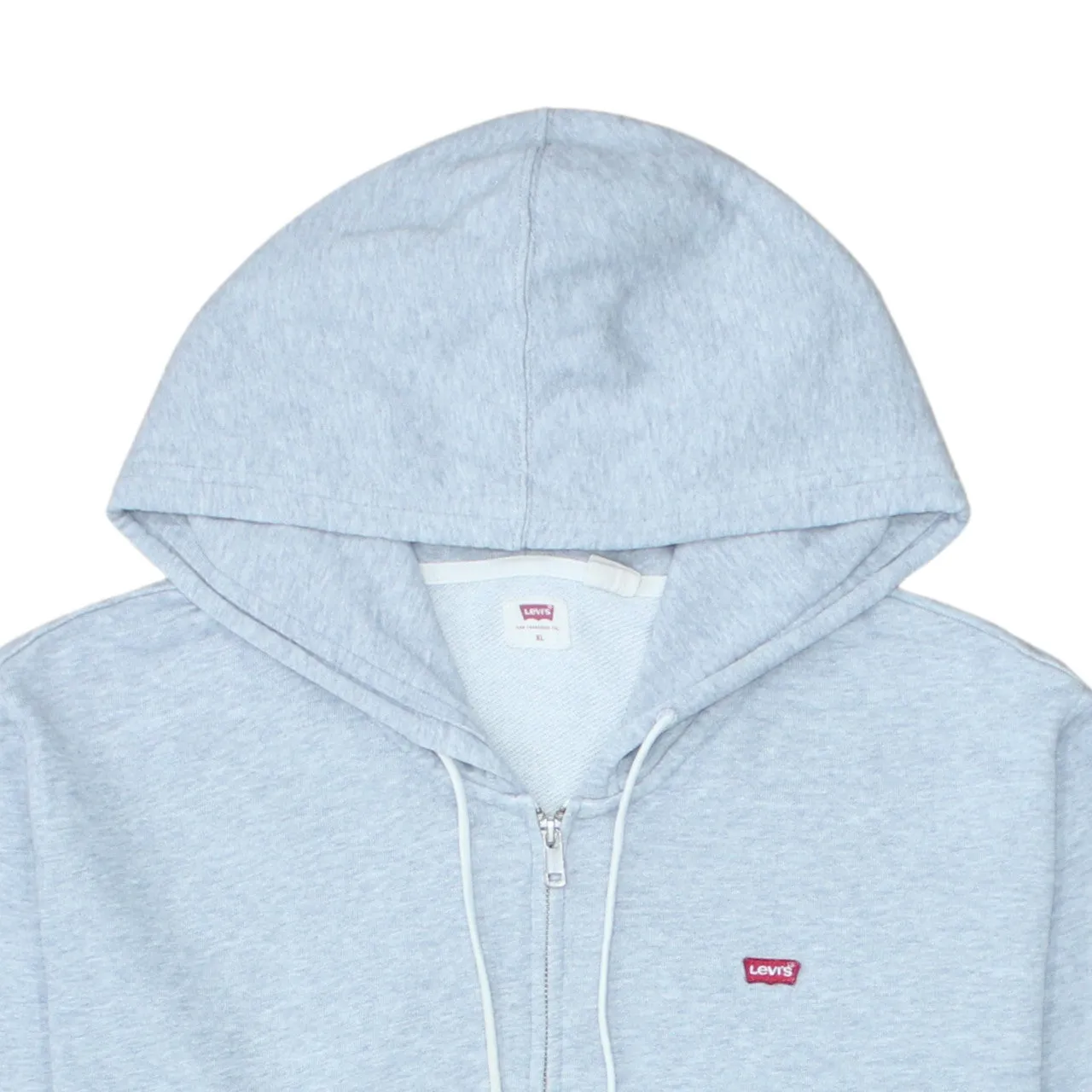 Levi's Light Grey Zip Hoodie Men's XLarge Small Red Logo Drawstring Hood Sweatshirt sold by Vintage Club product image thumbnail 3