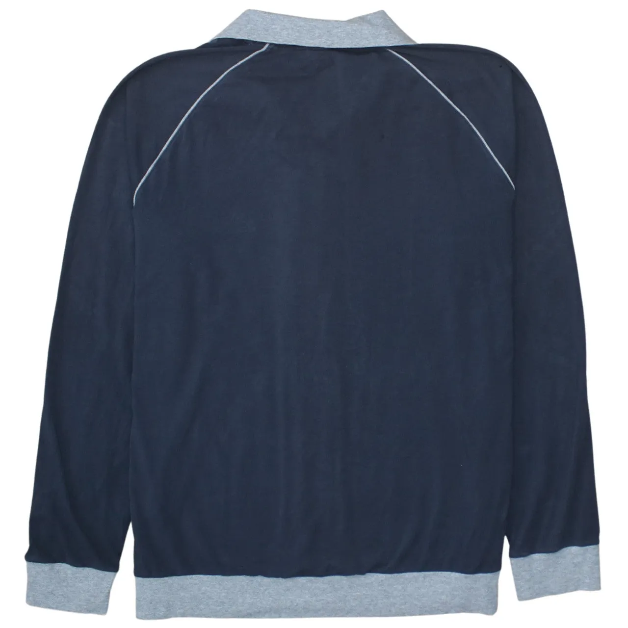 HUGO BOSS Navy Blue Zip Sweatshirt Women's XLarge Contrast Collar Embroidered Logo Jacket sold by Vintage Club product image thumbnail 2