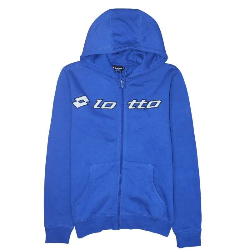 Lotto Royal Blue Hoodie Men’s Small Full Zip Printed Logo Front Pockets Sweatshirt sold by Vintage Club