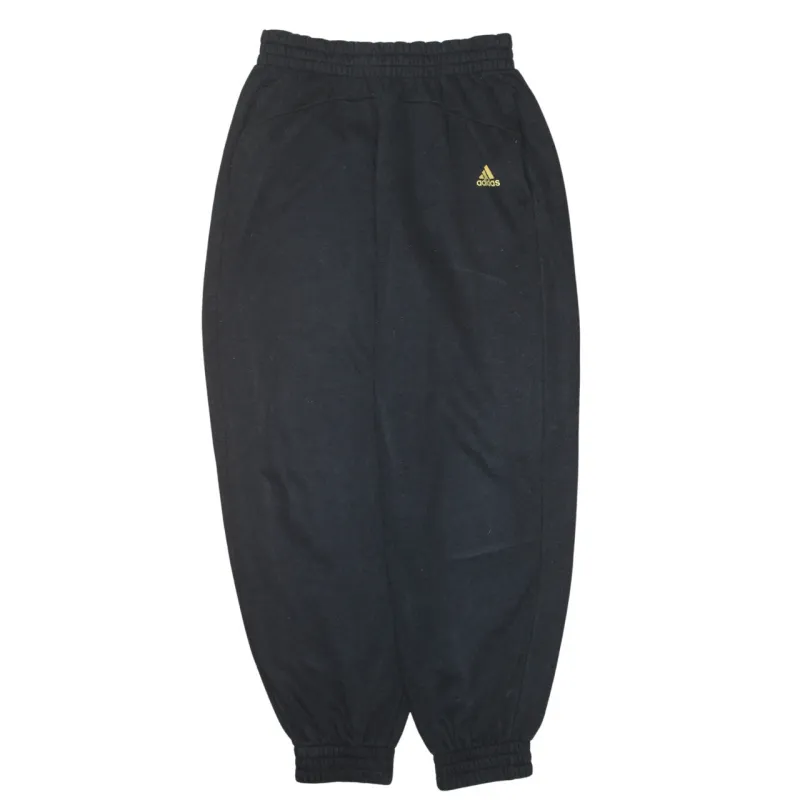 Adidas Black Joggers Women’s Medium Embroidered Logo Elastic Waist Cuffed Sweatpants sold by Vintage Club