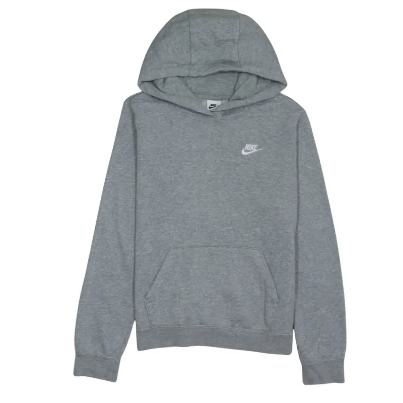 Nike Grey Hoodie Men's Medium Embroidered Swoosh Logo Front Pocket Pullover Sweatshirt sold by Vintage Club