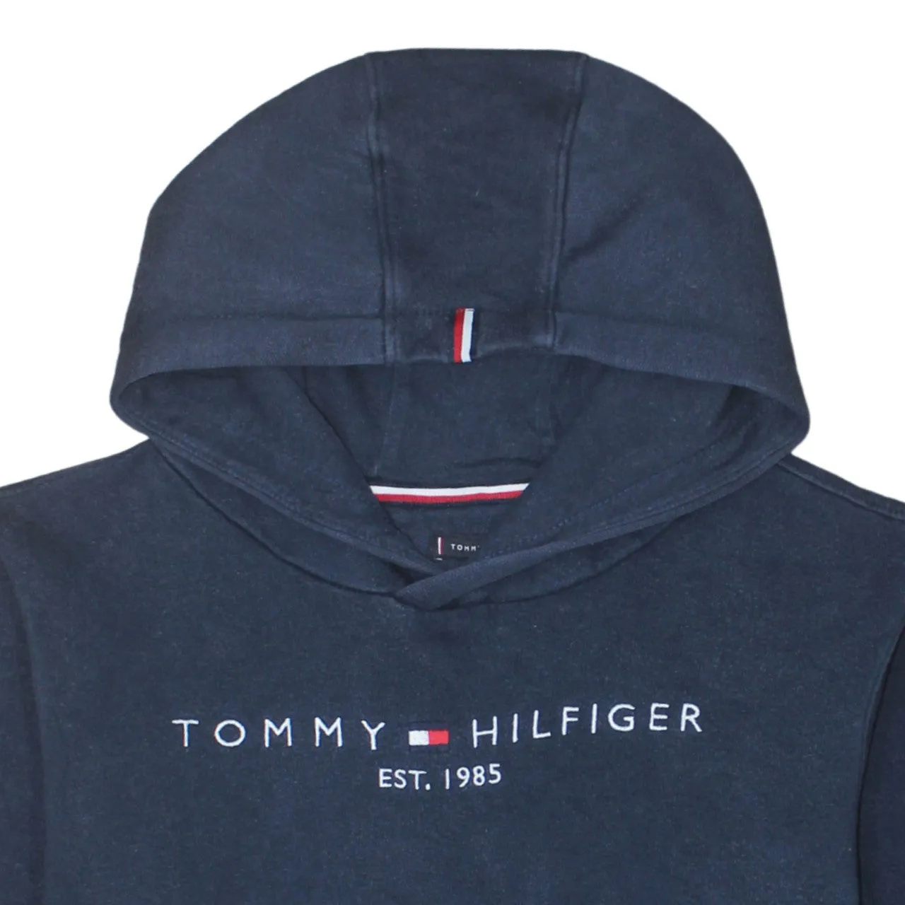 Tommy Hilfiger Navy Blue Hoodie Men's Small Embroidered Logo Front Pocket Pullover Sweatshirt sold by Vintage Club product image thumbnail 3