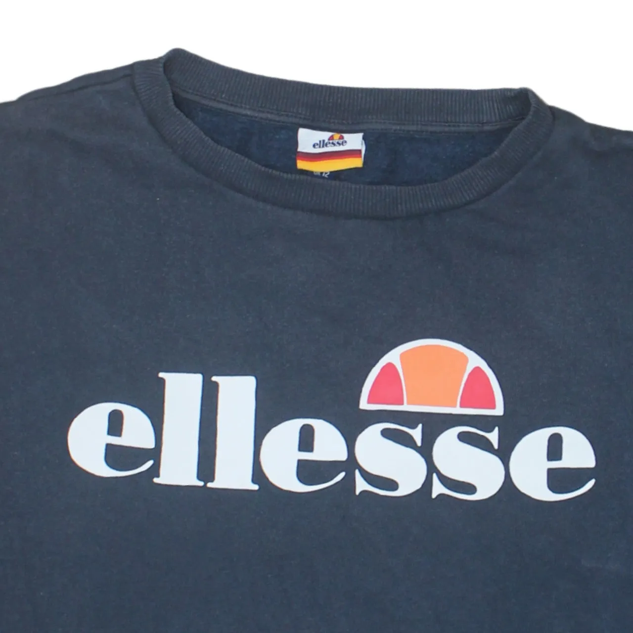 Ellesse Navy Blue Sweatshirt Women's Large Printed Front Logo Crewneck Pullover Top sold by Vintage Club product image thumbnail 3