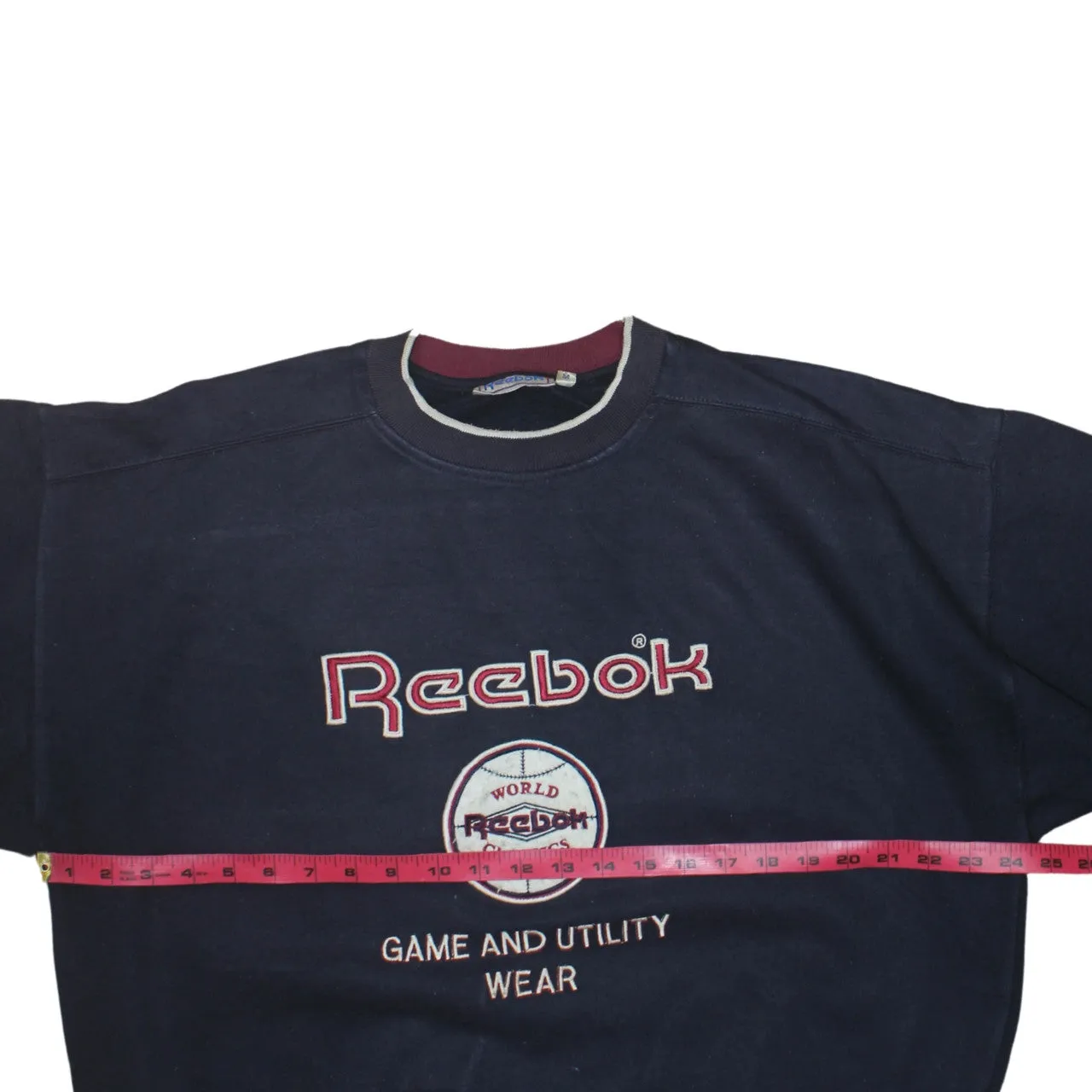 Reebok Navy Blue Sweatshirt Men’s Medium Embroidered Logo Crewneck Fleece Pullover Top sold by Vintage Club product image thumbnail 5