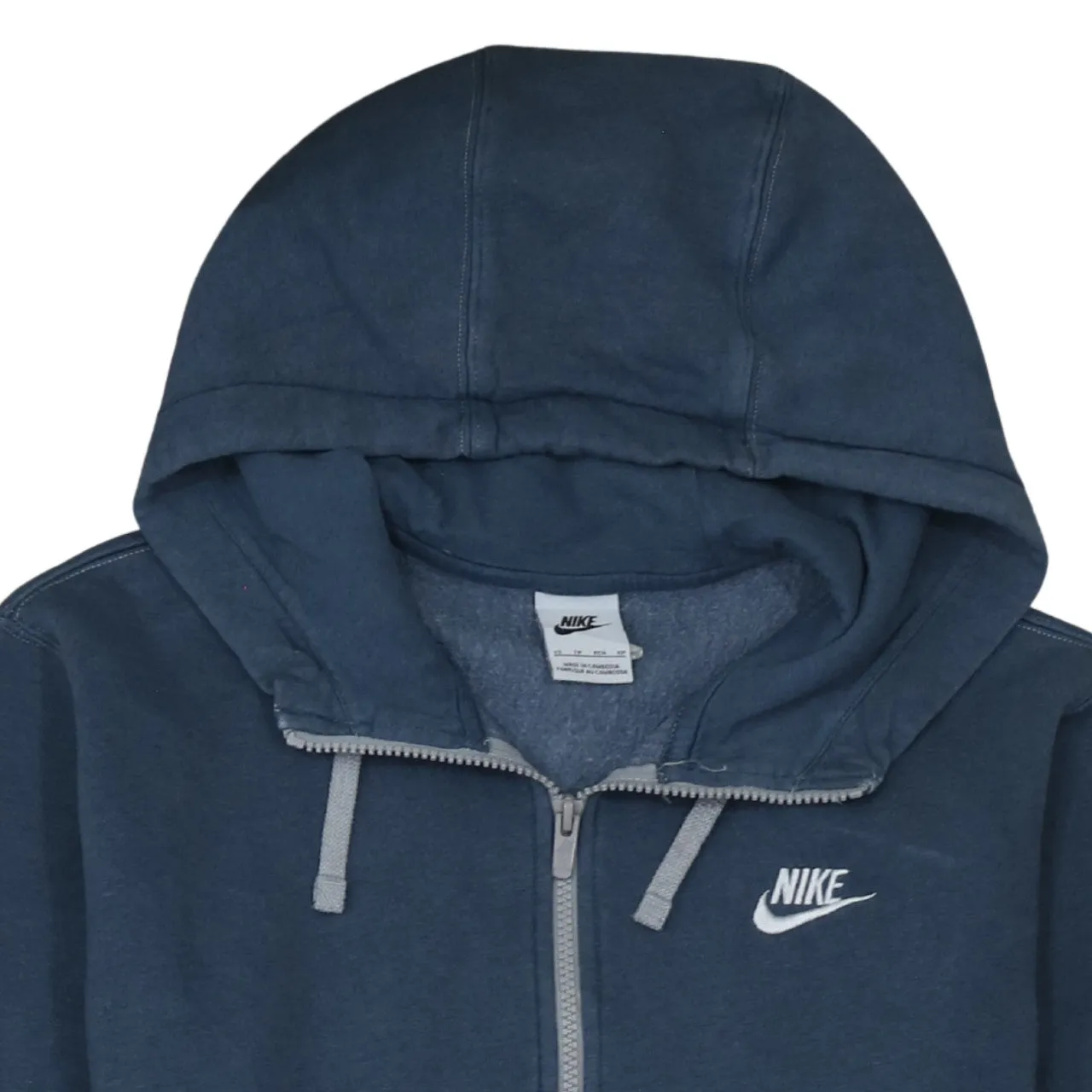 Nike Navy Blue Full Zip Hoodie Men’s XSmall Embroidered Swoosh Split Pocket Sweatshirt sold by Vintage Club product image thumbnail 3