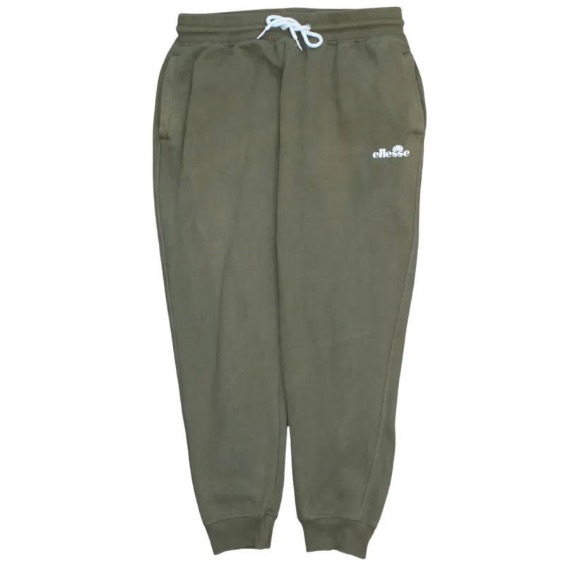 Ellesse Khaki Joggers Men’s Medium Embroidered Logo Drawstring Waist Cuffed Sweatpants made by Ellesse