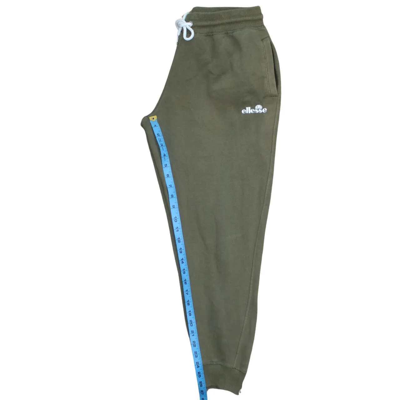 Ellesse Khaki Joggers Men’s Medium Embroidered Logo Drawstring Waist Cuffed Sweatpants sold by Vintage Club product image thumbnail 5