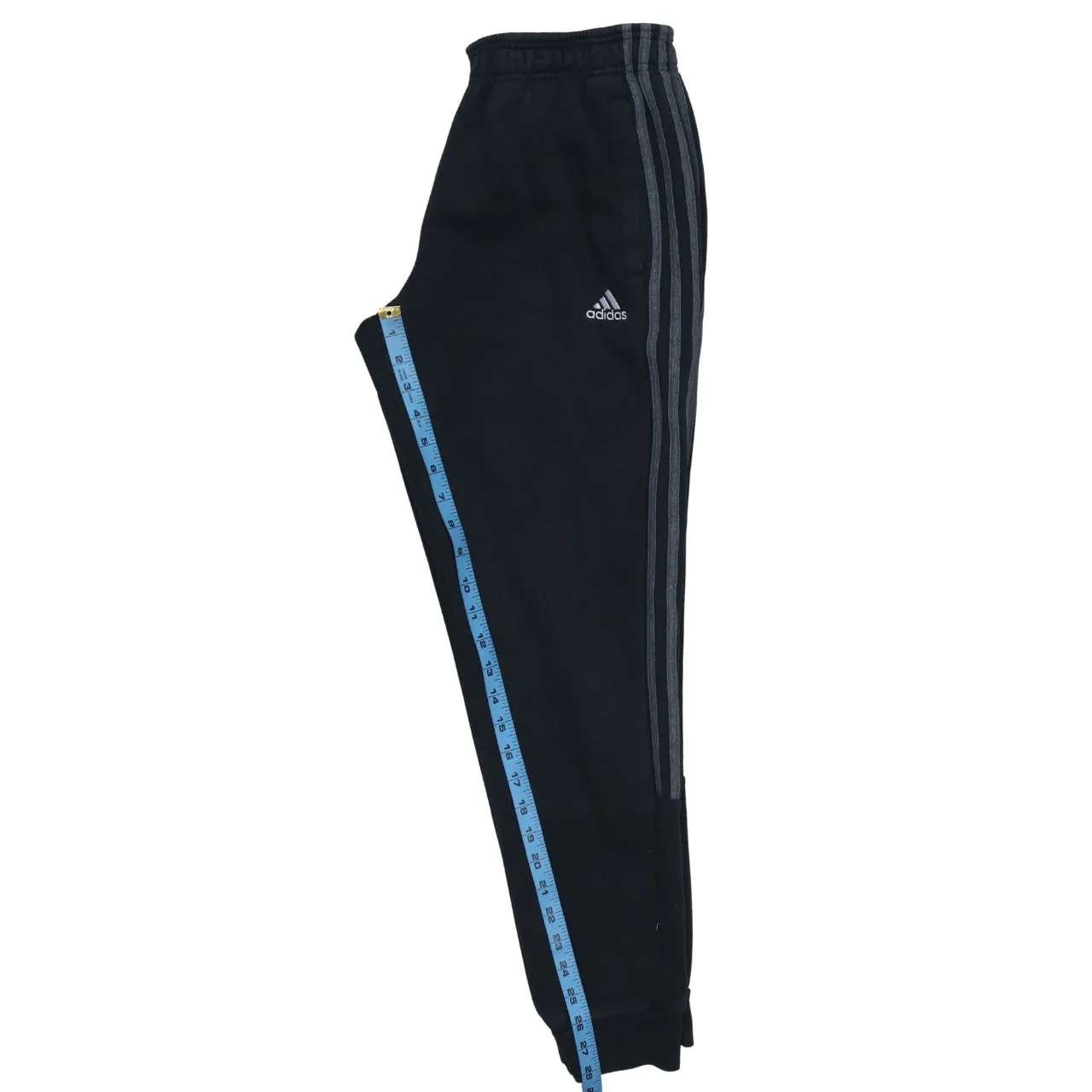 Adidas Black Joggers Sweatpants Men's Small Fleece Lined Side Stripes Printed Logo sold by Vintage Club product image thumbnail 5