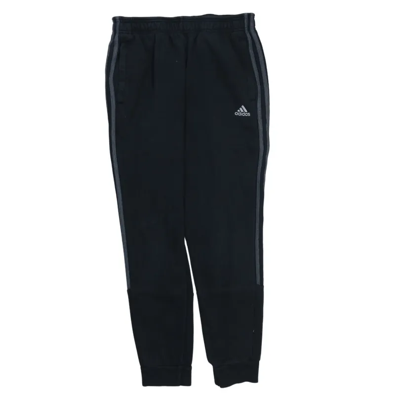 Adidas Black Joggers Sweatpants Men's Small Fleece Lined Side Stripes Printed Logo sold by Vintage Club