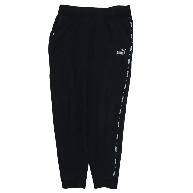 Puma Black Joggers Men’s Medium Side Tape Logo Elastic Waist Cuffed Sweatpants made by Puma