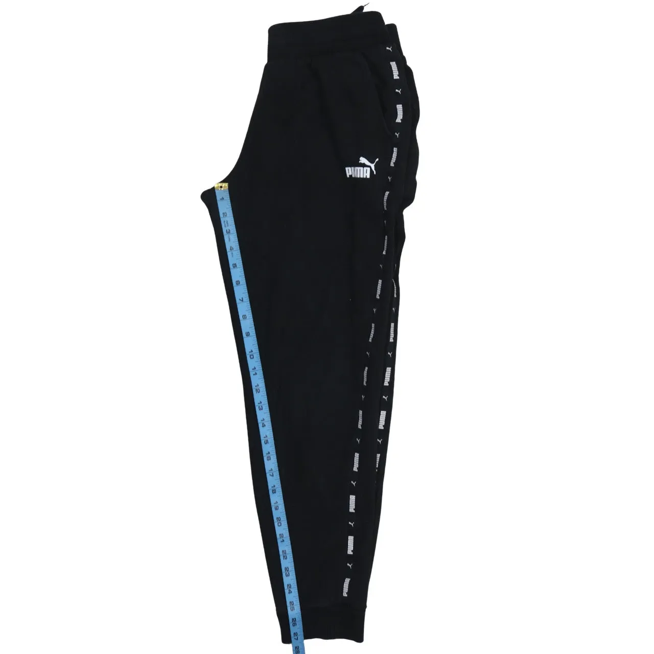 Puma Black Joggers Men’s Medium Side Tape Logo Elastic Waist Cuffed Sweatpants sold by Vintage Club product image thumbnail 5