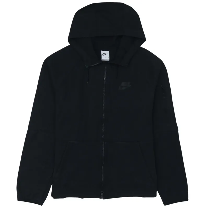 Nike Black Full Zip Hoodie Men's Large Printed Chest Logo Pocket Sleeve Zip Sweatshirt made by Nike