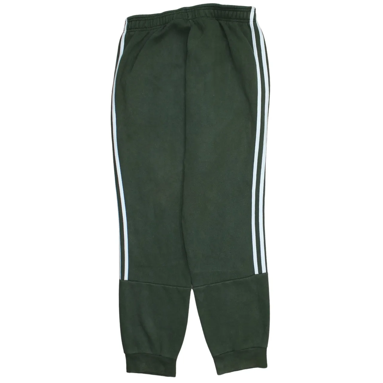 Adidas Dark Green Joggers Men’s Medium Three Stripe Logo Fleece Cuffed Sweatpants sold by Vintage Club product image thumbnail 2