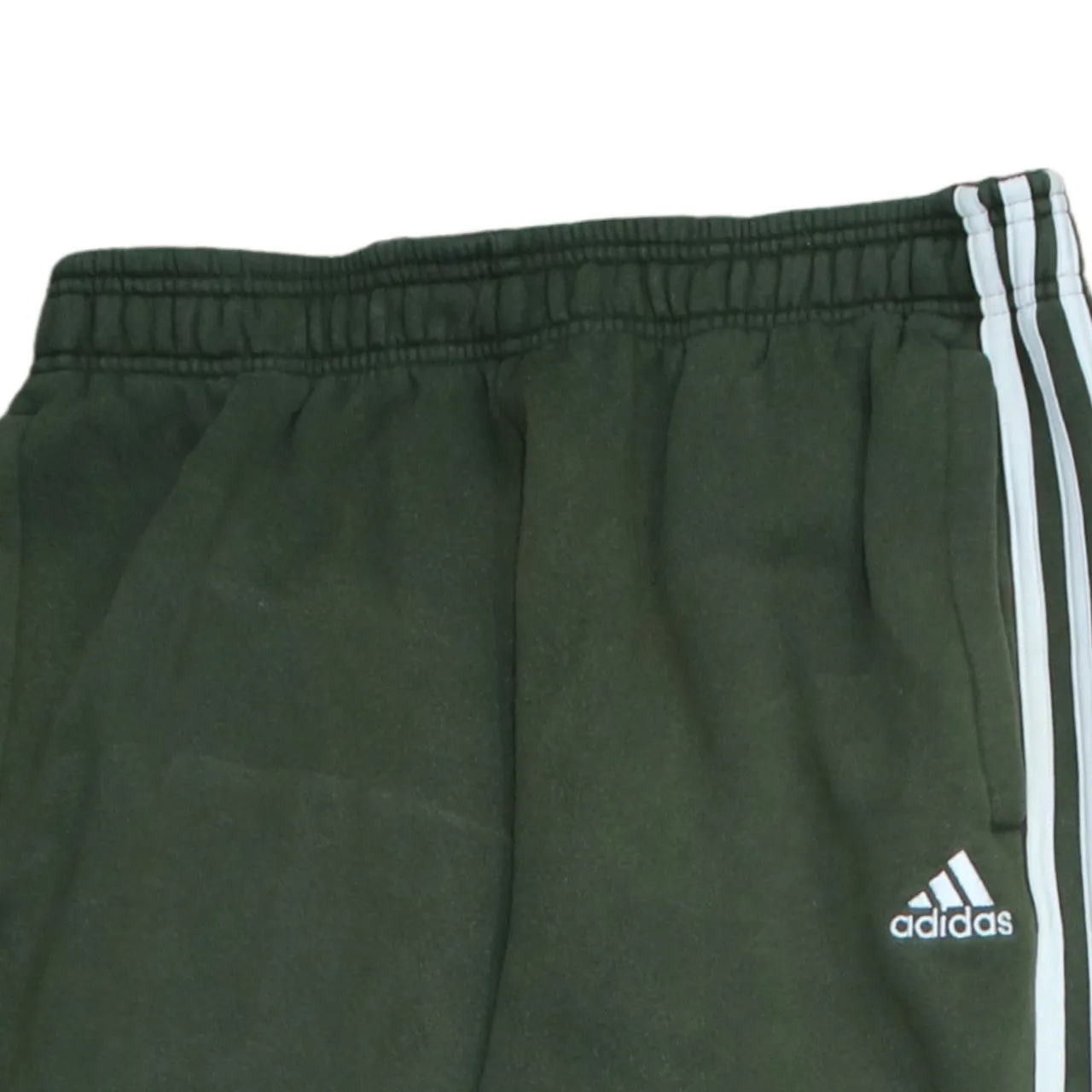Adidas Dark Green Joggers Men’s Medium Three Stripe Logo Fleece Cuffed Sweatpants sold by Vintage Club product image thumbnail 3