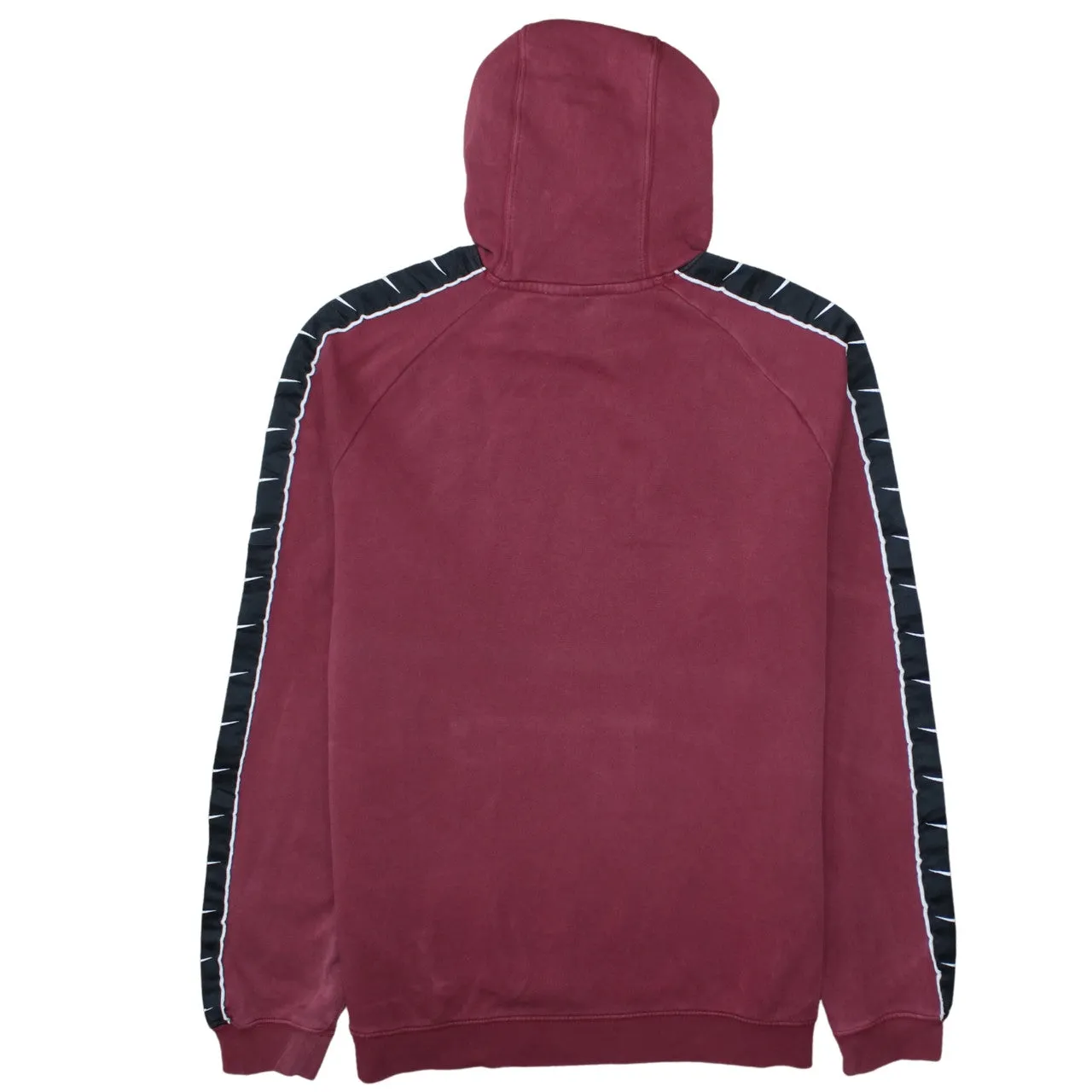 Nike Burgundy Red Hoodie Men’s Large Embroidered Swoosh Tape Sleeve Pullover Sweatshirt sold by Vintage Club product image thumbnail 2