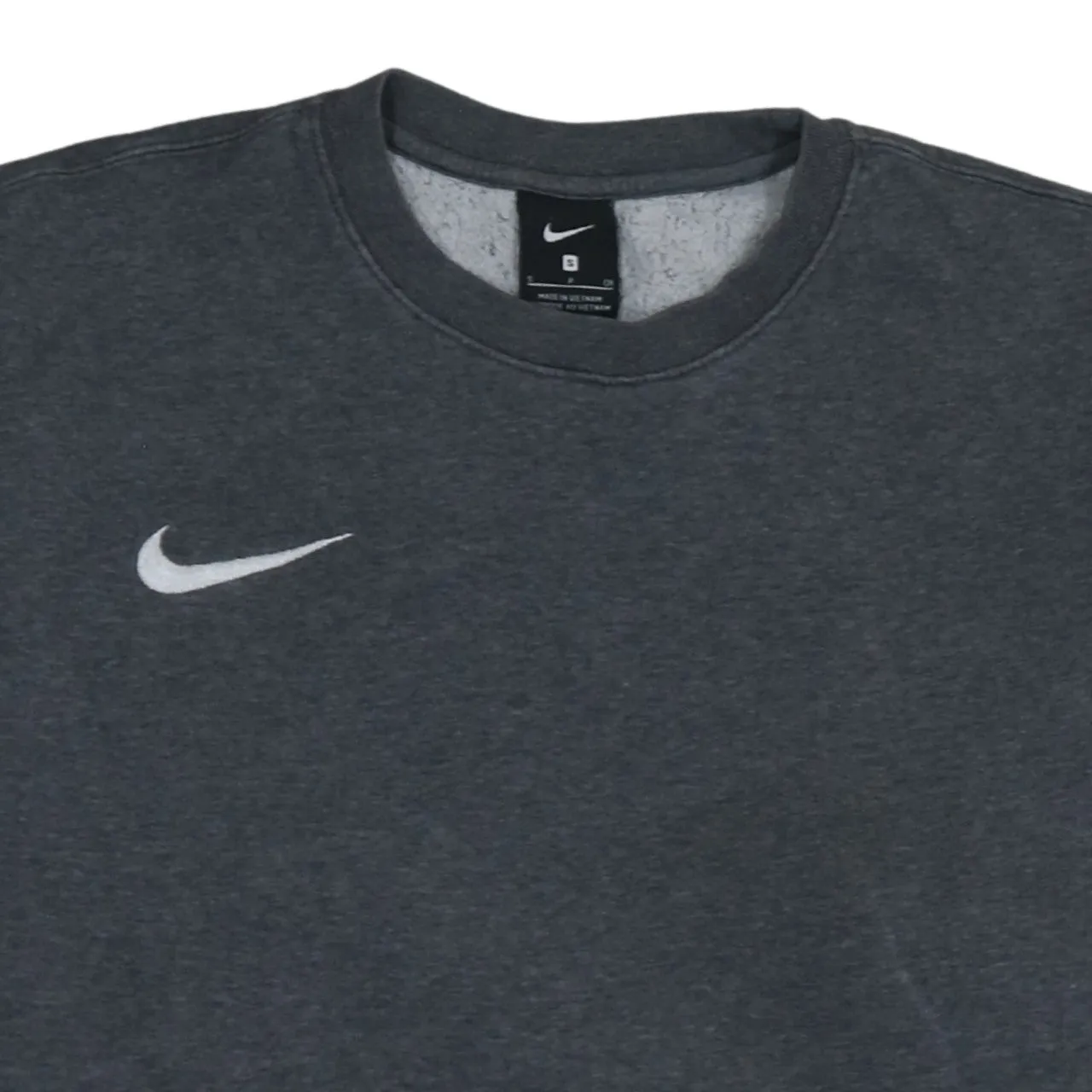 Nike Dark Grey Sweatshirt Men's Small Printed Swoosh Logo Fleece Crewneck Pullover Top sold by Vintage Club product image thumbnail 3