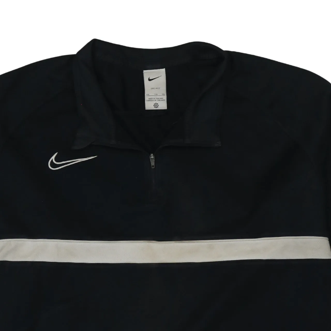 Nike Black Quarter Zip Sweatshirt Men's XXLarge White Stripe Embroidered Swoosh Pullover Top sold by Vintage Club product image thumbnail 3
