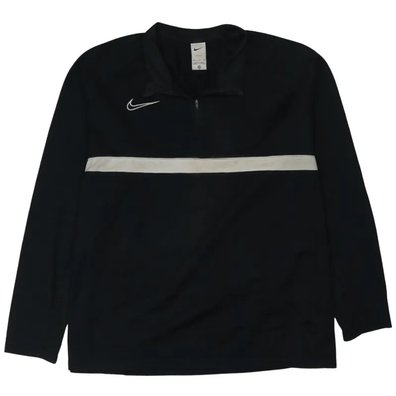 Nike Black Quarter Zip Sweatshirt Men's XXLarge White Stripe Embroidered Swoosh Pullover Top sold by Vintage Club