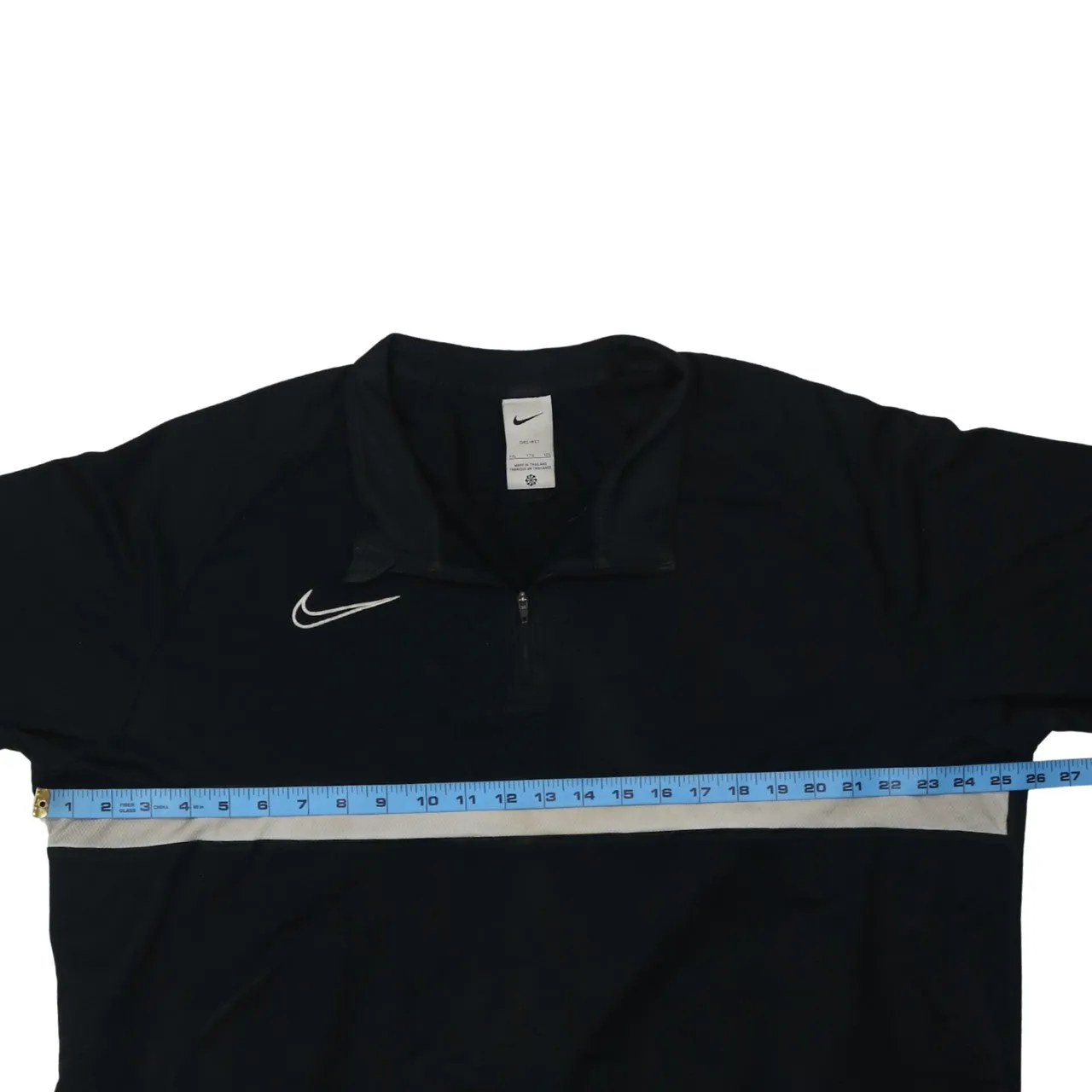 Nike Black Quarter Zip Sweatshirt Men's XXLarge White Stripe Embroidered Swoosh Pullover Top sold by Vintage Club product image thumbnail 5