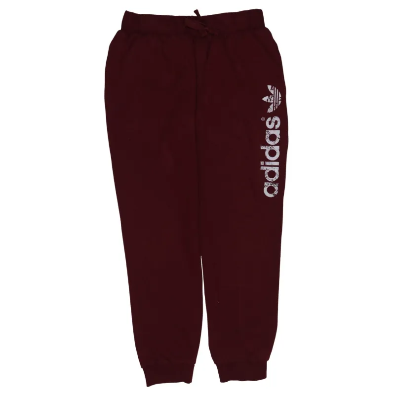 Adidas Burgundy Red Joggers Men’s Medium Printed Logo Elastic Waist Cuffed Sweatpants made by Adidas