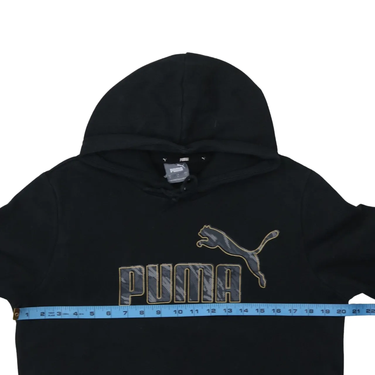 Puma Black Hoodie Men's Small Printed Logo Front Pocket Pullover Sweatshirt sold by Vintage Club product image thumbnail 5