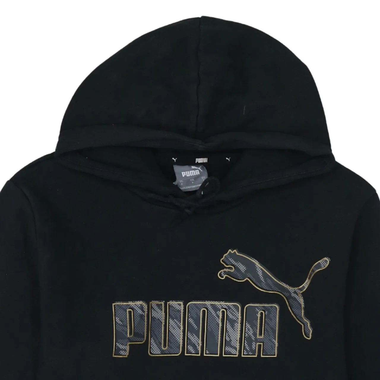 Puma Black Hoodie Men's Small Printed Logo Front Pocket Pullover Sweatshirt sold by Vintage Club product image thumbnail 3