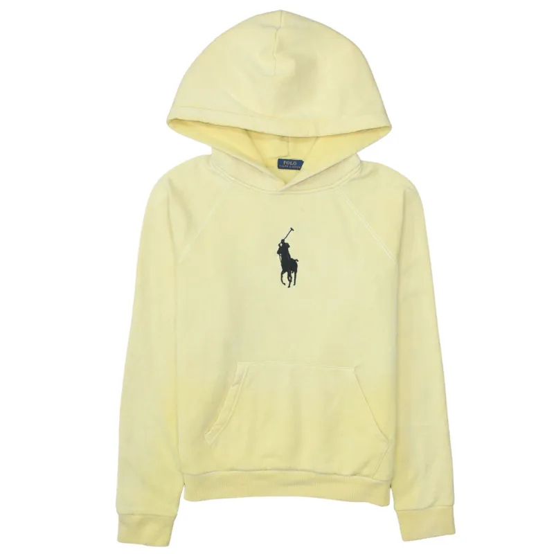 Polo Ralph Lauren Pale Yellow Hoodie Men's Medium Large Pony Embroidered Logo Pullover Sweatshirt sold by Vintage Club