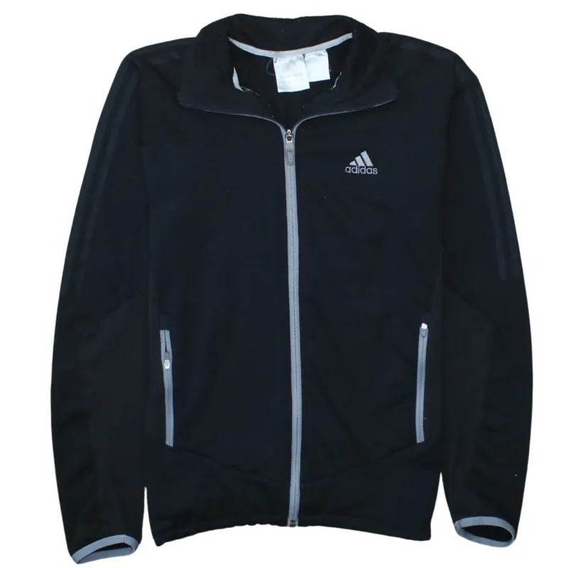 Adidas Black Full Zip Jacket Men's Small Embroidered Logo Zip Pockets Contrast Trim Track Top sold by Vintage Club