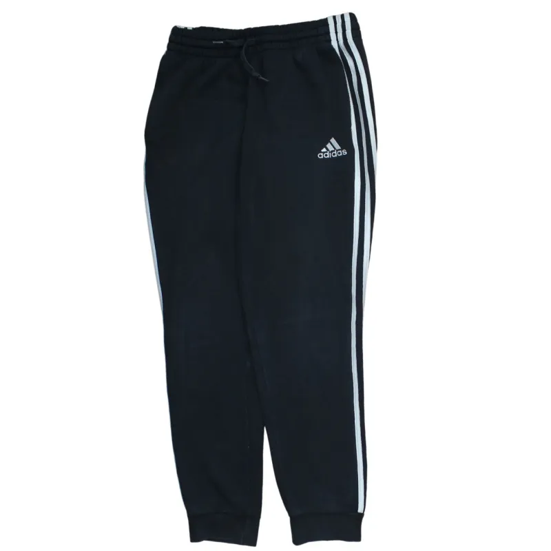 Adidas Black Joggers Sweatpants Men's Small Three Stripe Legs Embroidered Logo Track Bottoms sold by Vintage Club