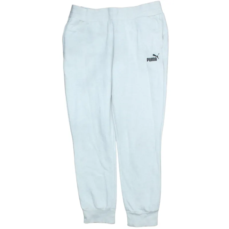Puma White Joggers Women’s Large Printed Logo Elasticated Cuffs Casual Sweatpants sold by Vintage Club