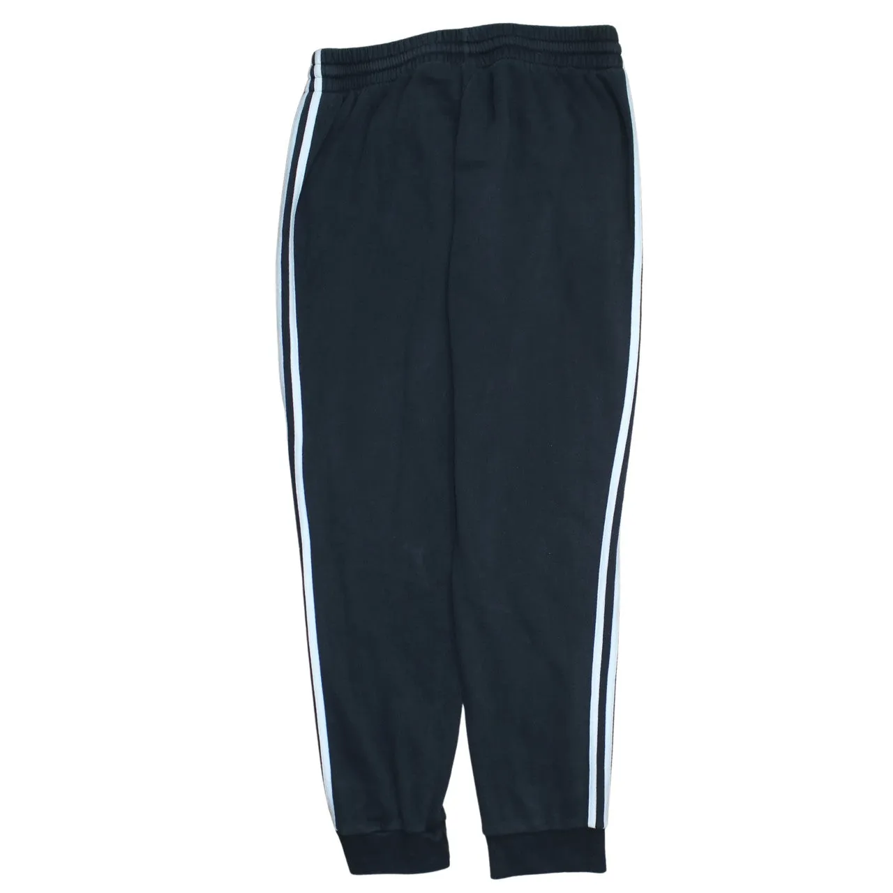 Adidas Black Joggers Sweatpants Men's Large Three Stripe Embroidered Logo Cuffed Bottoms sold by Vintage Club product image thumbnail 2