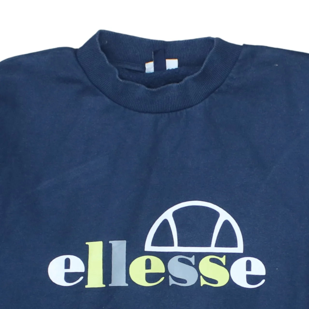Ellesse Navy Blue Sweatshirt Men's XLarge Printed Logo Ribbed Cuffs Crewneck Pullover sold by Vintage Club product image thumbnail 3