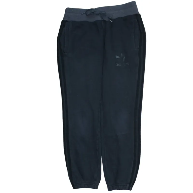 Adidas Black Joggers Men’s Large Trefoil Printed Logo Contrast Waist Cuffed Sweatpants made by Adidas