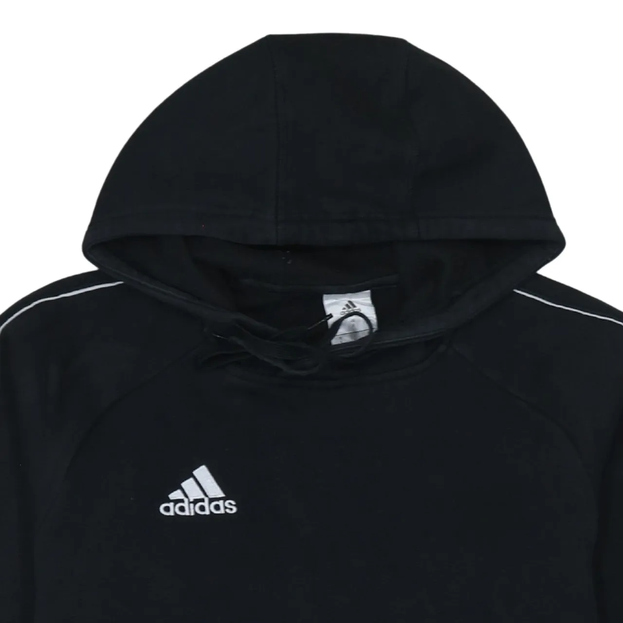 Adidas Black Hoodie Women’s Small Embroidered Logo Contrast Piping Front Pocket Sweatshirt sold by Vintage Club product image thumbnail 3