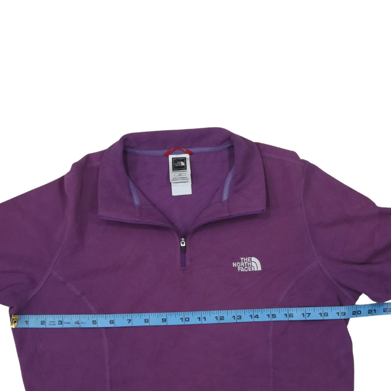 The North Face Purple Fleece Jumper Women’s Large Half Zip Embroidered Logo Pullover Top sold by Vintage Club product image thumbnail 5