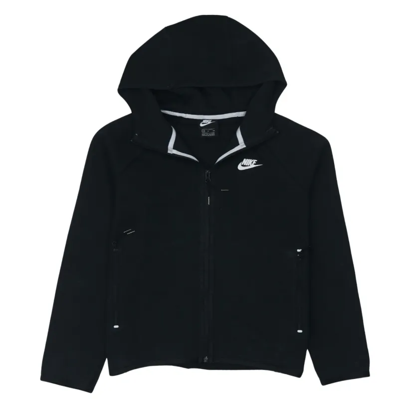 Nike Black Full Zip Hoodie Men's Small Embroidered Swoosh Zip Pockets Casual Sweatshirt sold by Vintage Club