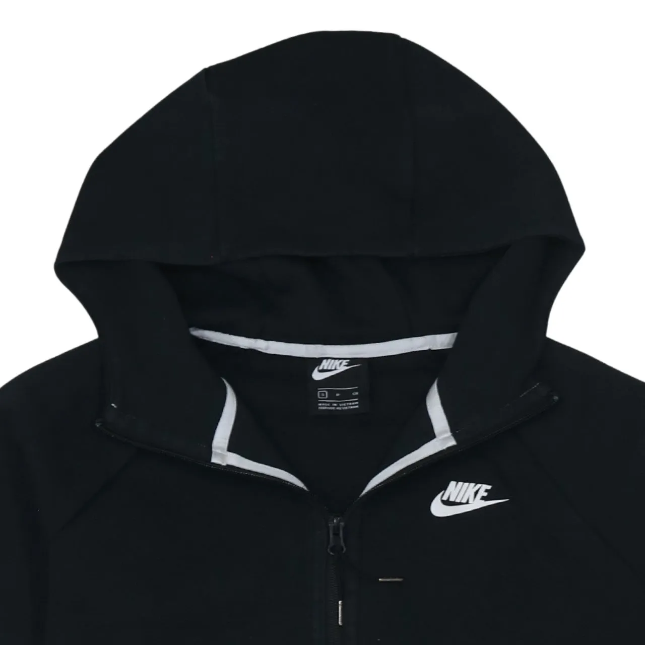 Nike Black Full Zip Hoodie Men's Small Embroidered Swoosh Zip Pockets Casual Sweatshirt sold by Vintage Club product image thumbnail 3