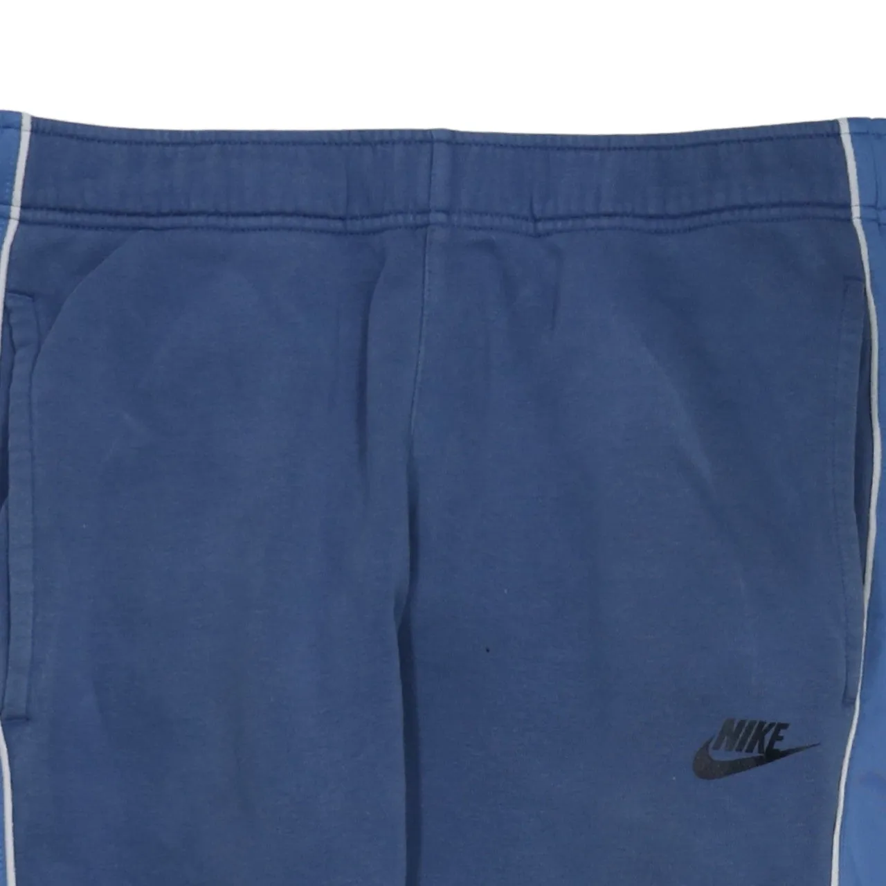 Nike Blue Joggers Sweatpants Men's Medium Embroidered Swoosh Contrast Side Panels Cuffed sold by Vintage Club product image thumbnail 3