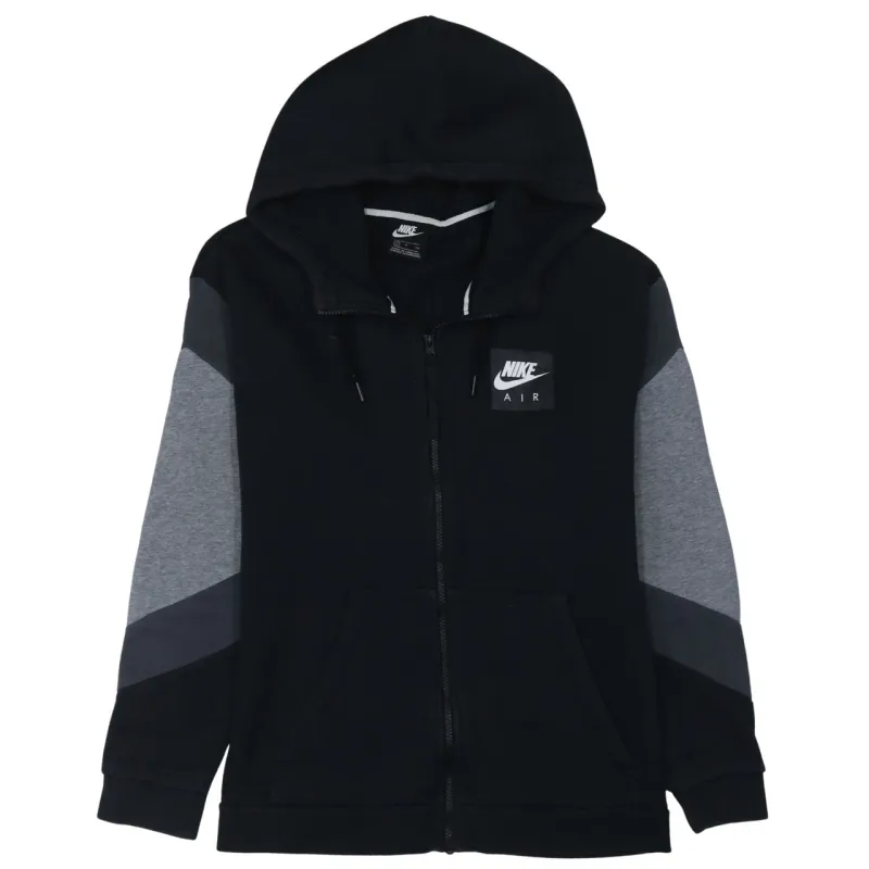 Nike Black Full Zip Hoodie Men's Small Nike Air Printed Logo Colour Block Sweatshirt sold by Vintage Club