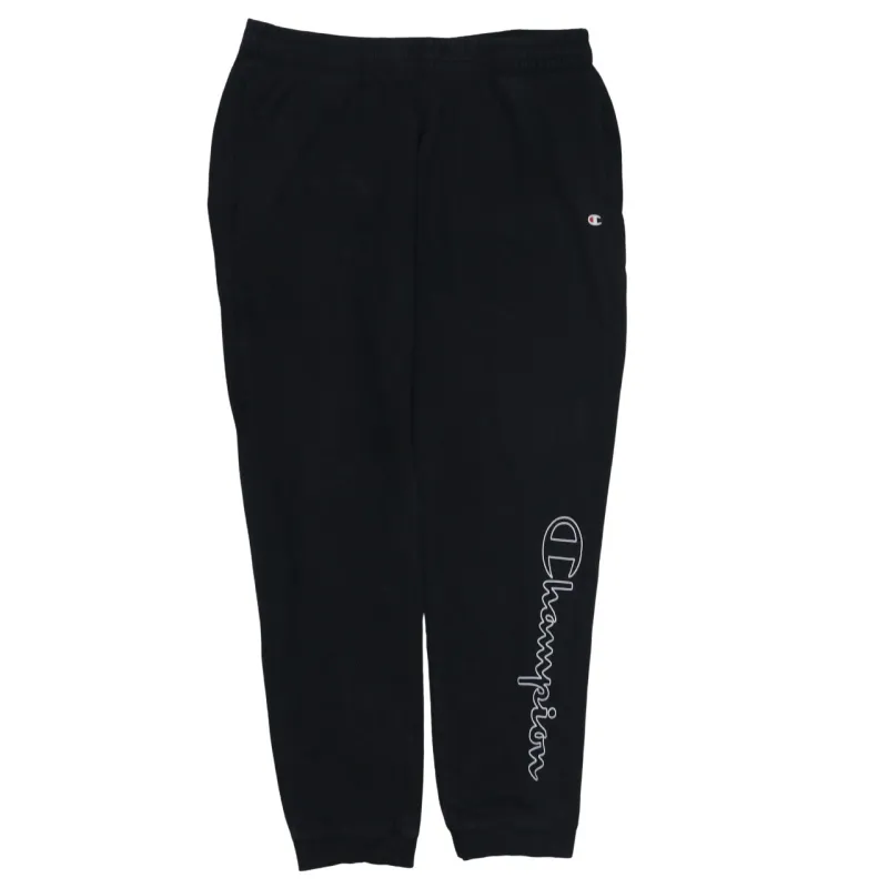 Champion Black Joggers Men's XXLarge Script Leg Logo Fleece Lined Cuffed Sweatpants sold by Vintage Club