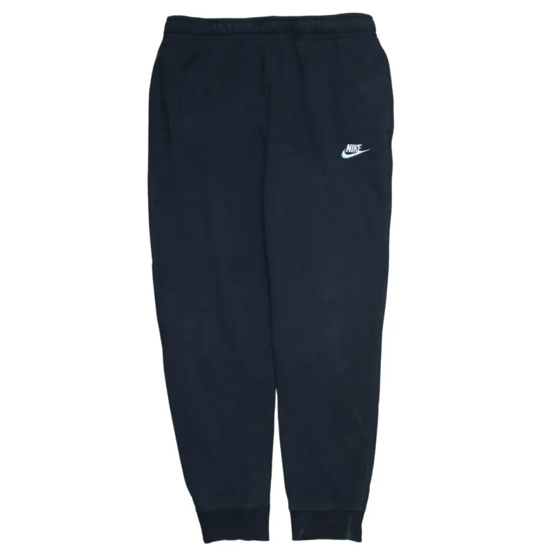Nike Black Joggers Sweatpants Men's Medium Embroidered Swoosh Logo Cuffed Fleece Bottoms sold by Vintage Club