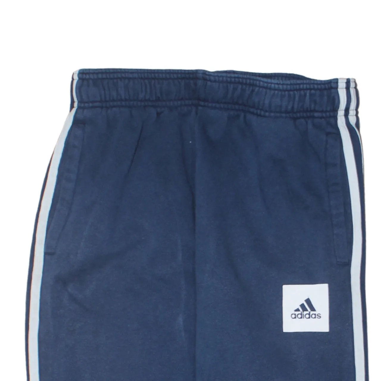 Adidas Navy Blue Joggers Men’s Large Elasticated Cuffs Side Stripes Printed Logo Sweatpants sold by Vintage Club product image thumbnail 3