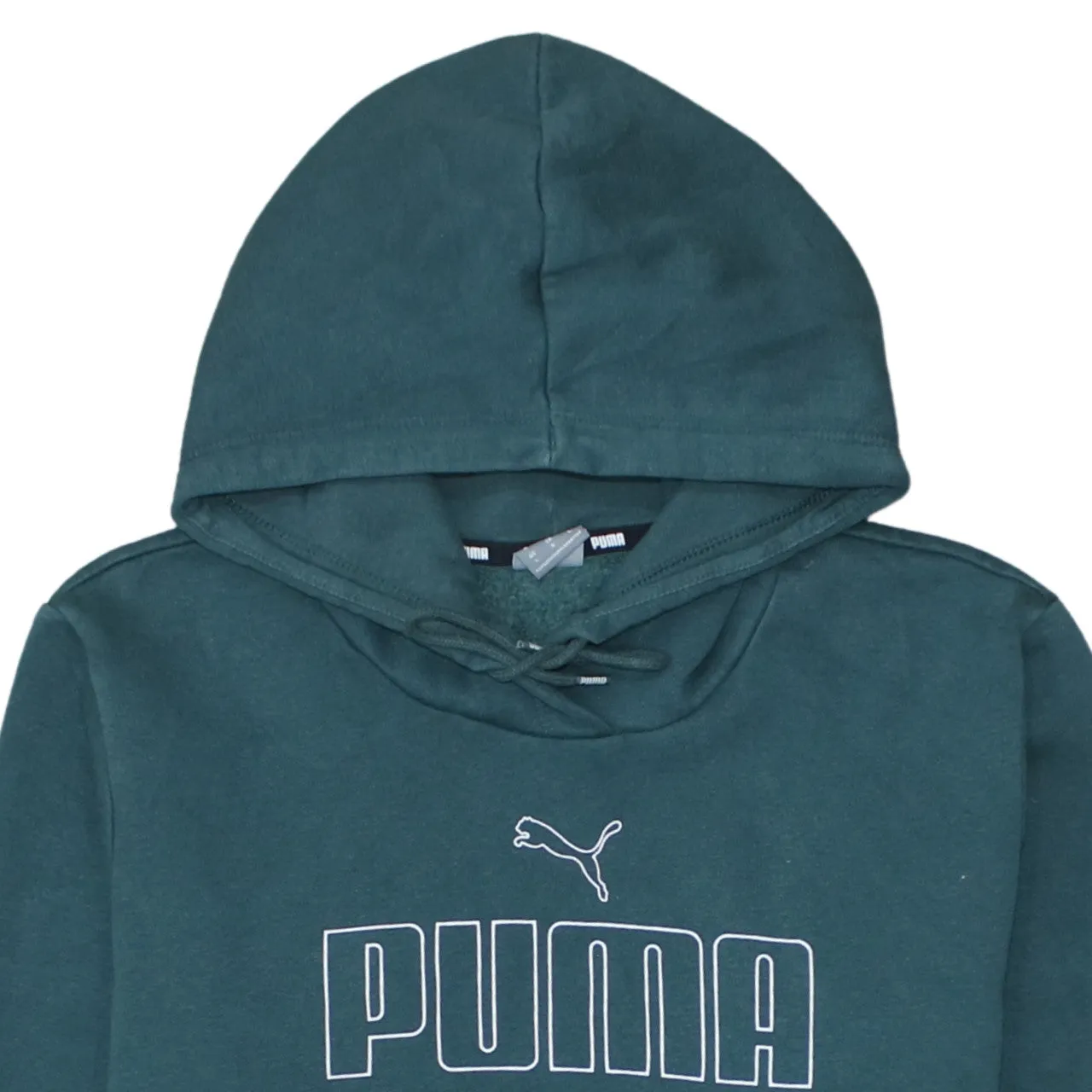 Puma Dark Teal Hoodie Women's Large Printed Logo Front Pouch Fleece Pullover Sweatshirt sold by Vintage Club product image thumbnail 3