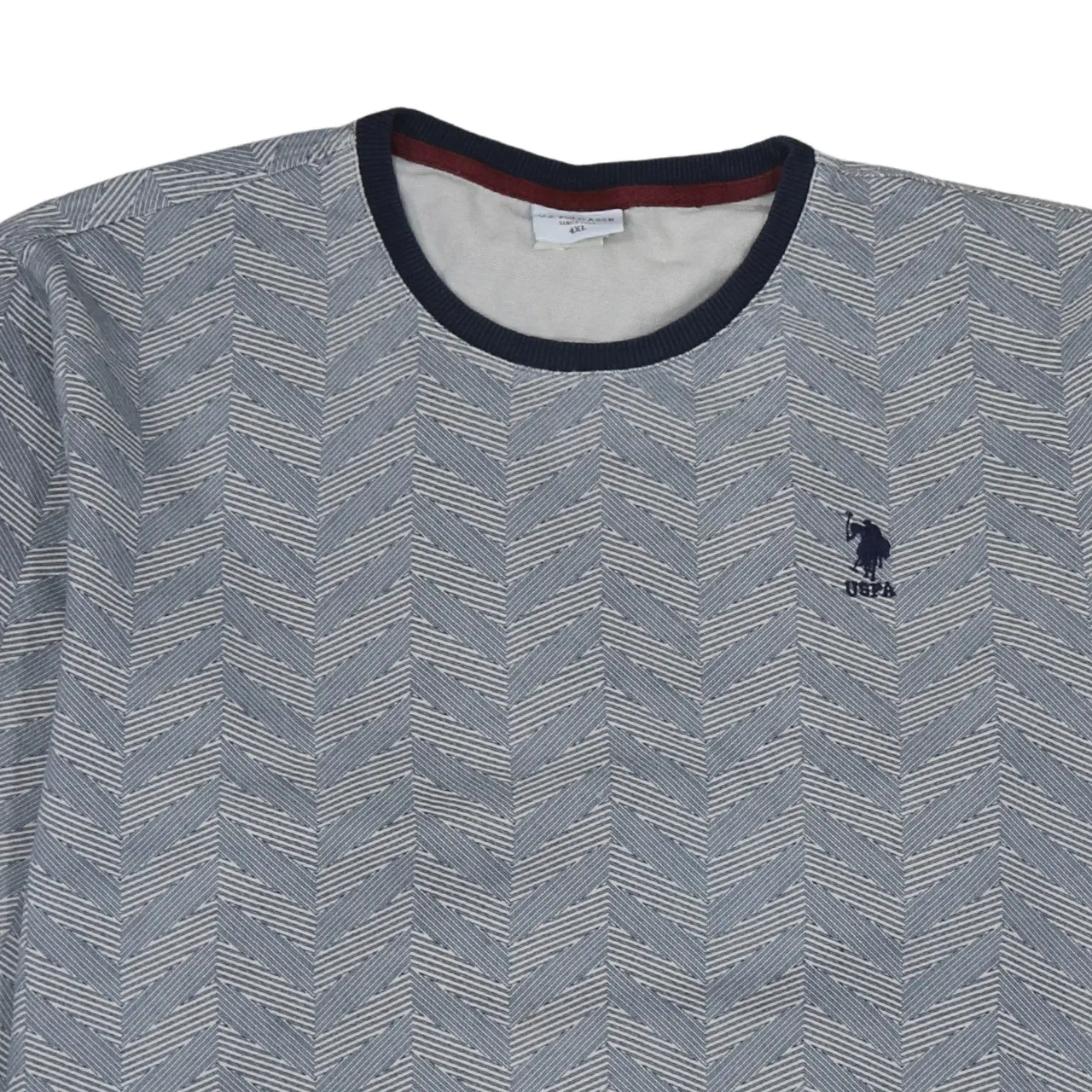 U.S Polo Assn Grey Pattern Sweatshirt Women's 4XL Embroidered Chest Logo Ribbed Trim Pullover sold by Vintage Club product image thumbnail 3