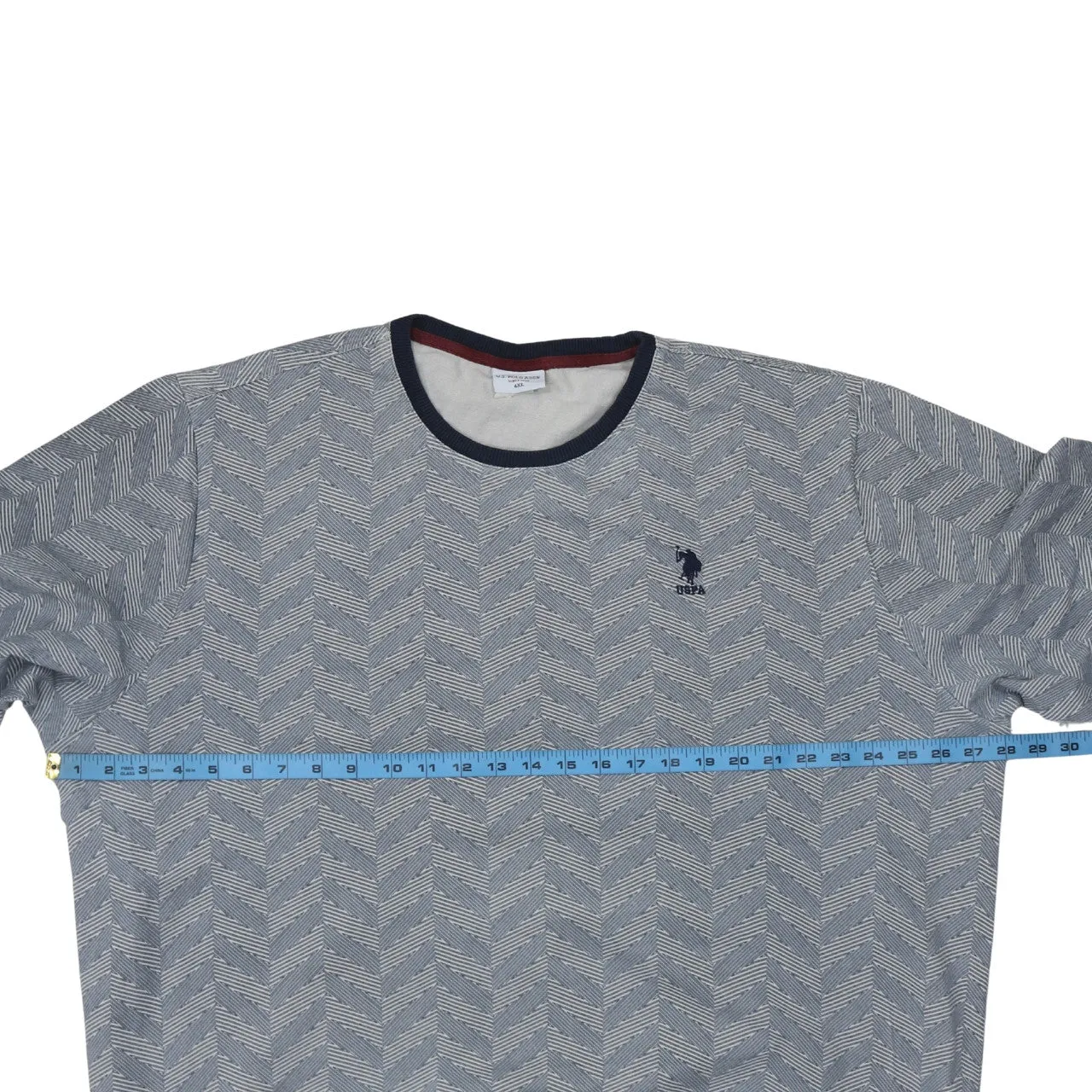 U.S Polo Assn Grey Pattern Sweatshirt Women's 4XL Embroidered Chest Logo Ribbed Trim Pullover sold by Vintage Club product image thumbnail 5