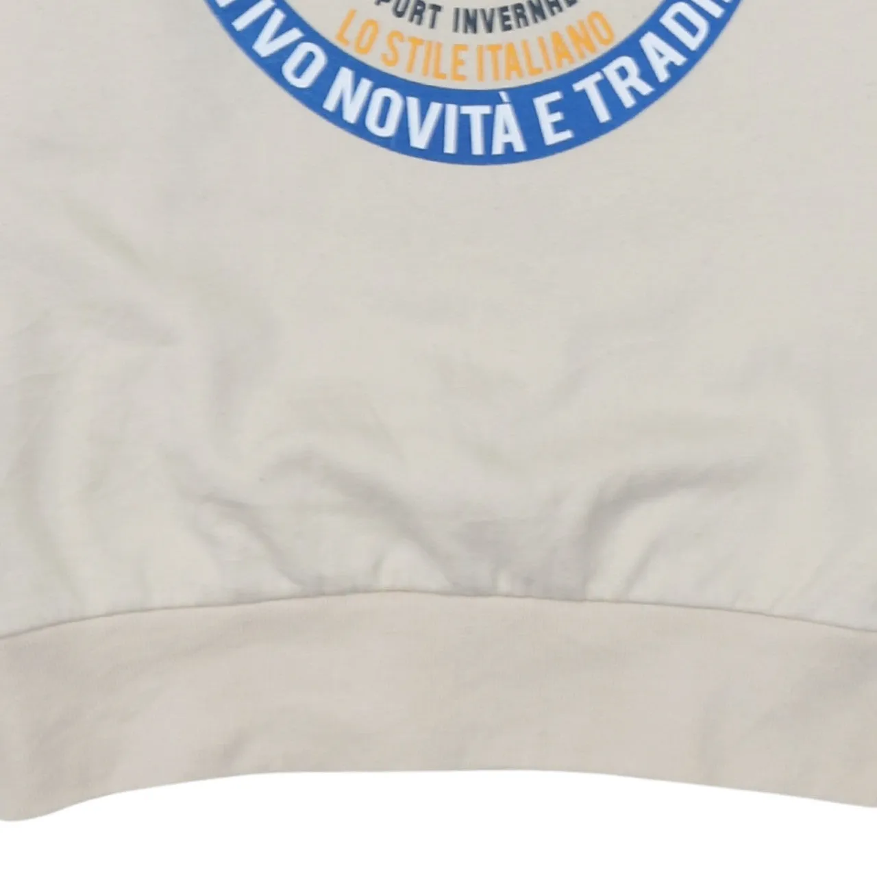 Ellesse Cream Sweatshirt Men's Medium Printed Crest Logo Ribbed Cuffs Crewneck Pullover sold by Vintage Club product image thumbnail 4